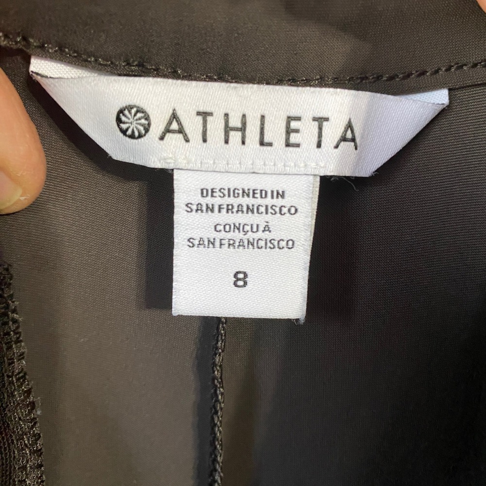 Athleta Brooklyn Wide Leg Pants Brown Pleated Performance Trousers Womens 8 - Picture 3 of 16